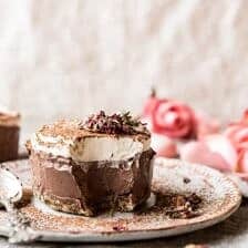 Vegan Chocolate Custard Cake | halfbakedharvest.com #chocolate #dessert #healthy #vegan #nobake