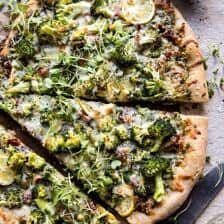 Whole Wheat Lemon Roasted Broccoli Pizza | halfbakedharvest.com #healthy #pizza #recipes #broccoli