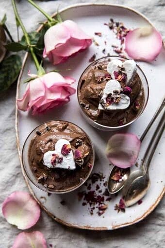 6 Ingredient Vegan Chocolate Chia Mousse | halfbaledharvest.com #vegan #chocolate #recipes