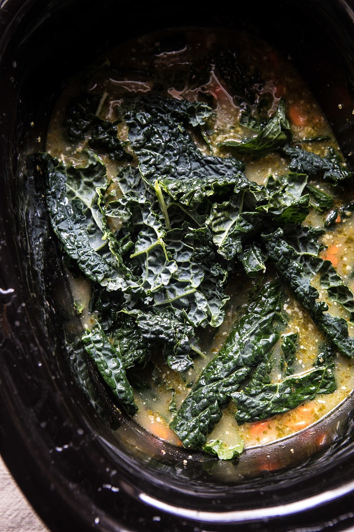 Crockpot Tuscan White Bean and Lemon Soup | halfbakedharvest.com #soup #slowcooker #crockpot #easy