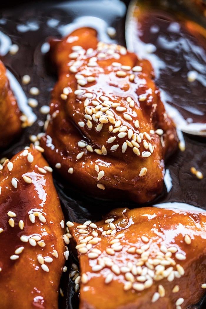 Instant Pot Sticky Korean Chicken | halfbakedharvest.com #instantpot #korean #chicken #dinner #recipes #easy