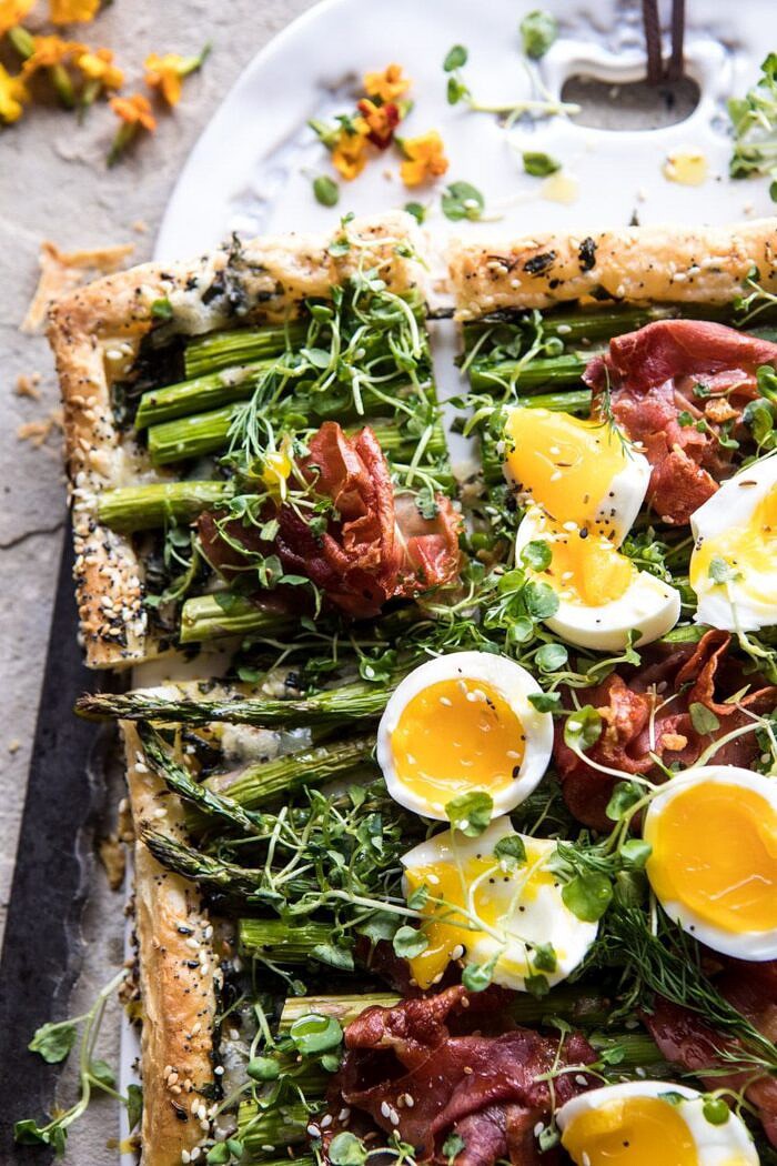 Asparagus, Egg, and Prosciutto Tart with Everything Spice | halfbakedharvest.com #spring #tart #brunch #asparagus