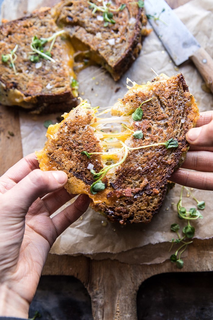 Broccoli Cheddar Melts | halfbakedharvest.com #grilledcheese #broccoli #easyrecipe