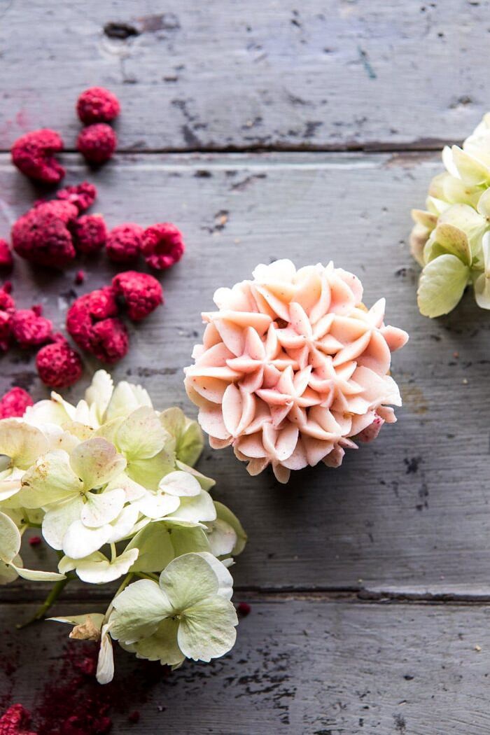 Hydrangea Flower Carrot Cake Cupcakes | halfbakedharvest.com #cupcakes #spring #easter