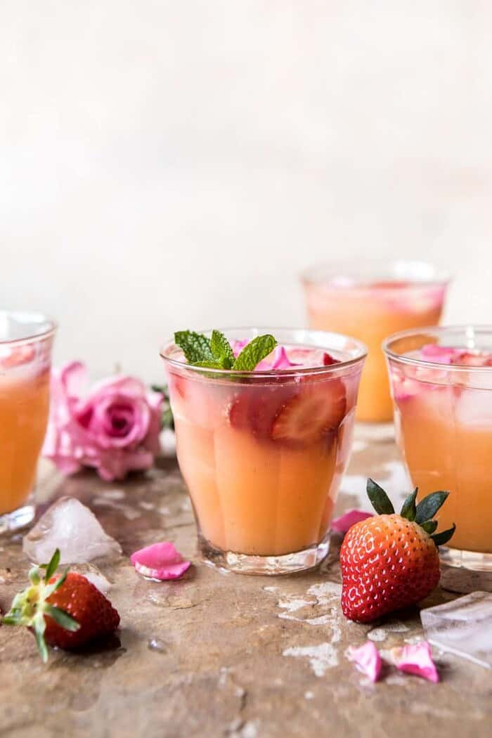 Minted Orange and Strawberry Coolers | halfbakedharvest.com #cocktail #spring #recipes #brunch