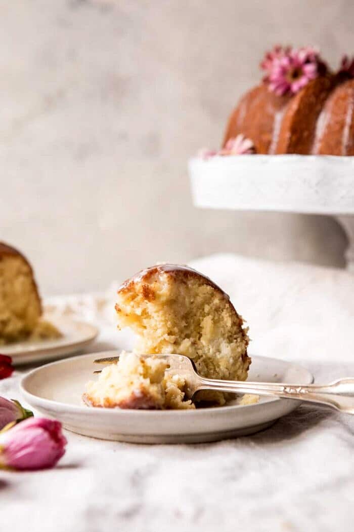 Cream Cheese Swirled Coconut Tres Leches Cake | halfbakedharvest.com #cake #Mexican #recipes #spring