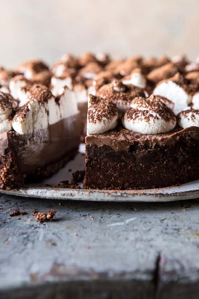Dark Chocolate Chiffon Pie | halfbakedhavrest.com #chocolate #pie #dessert