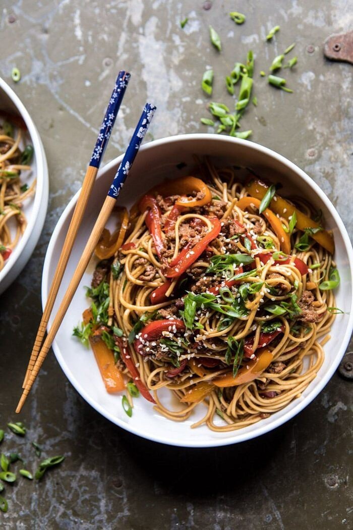 close up photo of Weeknight 20 Minute Spicy Udon Noodles