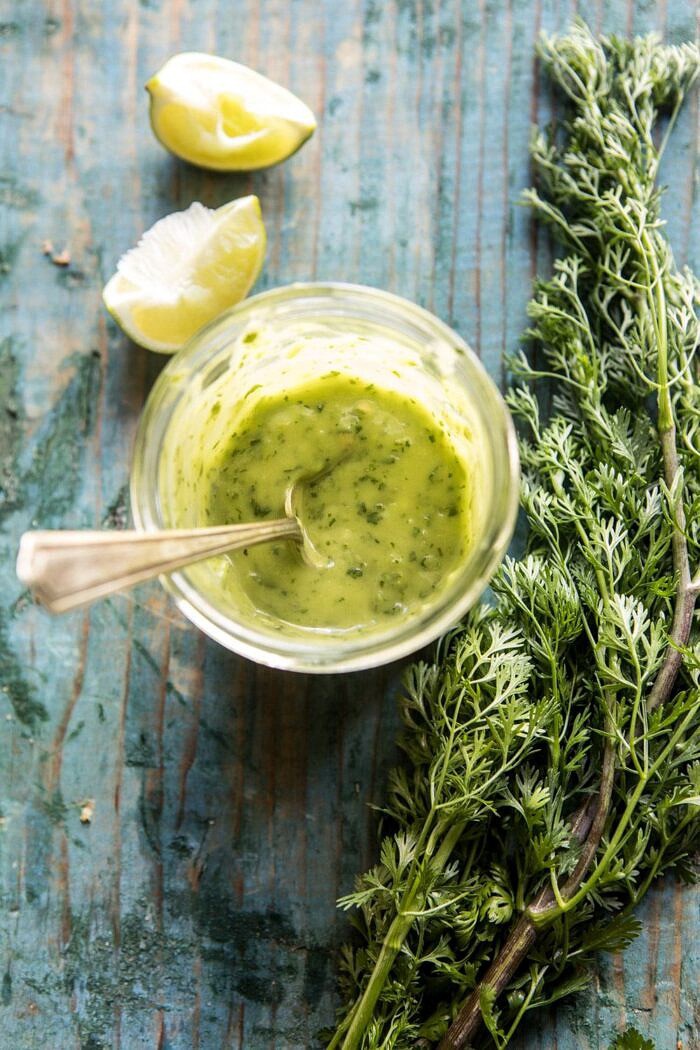 Zesty Grilled Shrimp, Bread and Sweet Peach Salad with Avocado Vinaigrette | halfbakedharvest.com #salad #shrimp #healthyrecipes #summerrecipes #grilling