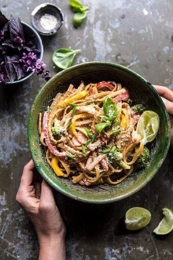 20 Minute Sesame Basil Chicken Noodles | halfbakedharvest.com #easy #healthy #summerrecipes #quick #dinner