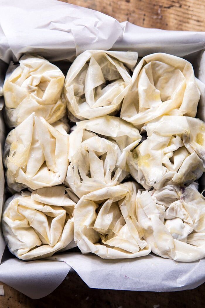 Blackberry Ruffled Milk Pie before baking