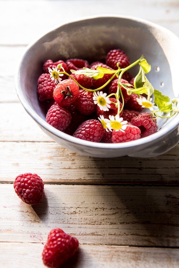 raw photo of raspberries