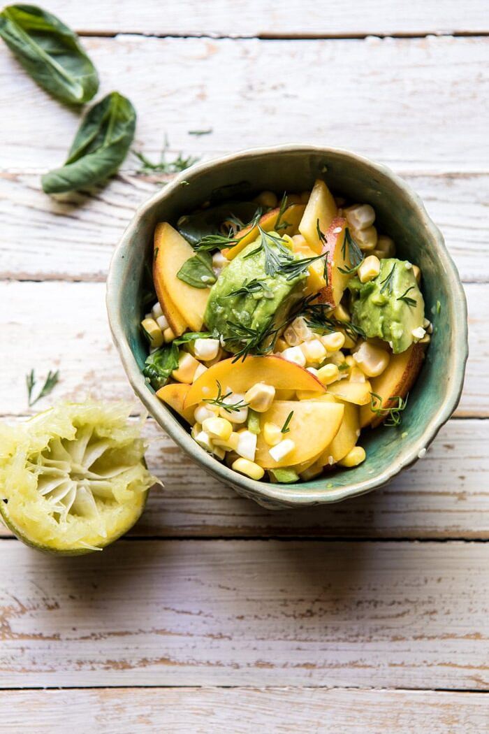 overhead photo of Avocado Salsa 