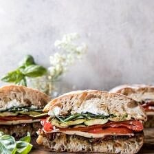 Marinated Veggie Cheese Sandwich with Sun-Dried Tomato Pesto | halfbakedharvest.com #easyrecipe #summer #sandwhich #healthyrecipes #dinner #easy #lunch