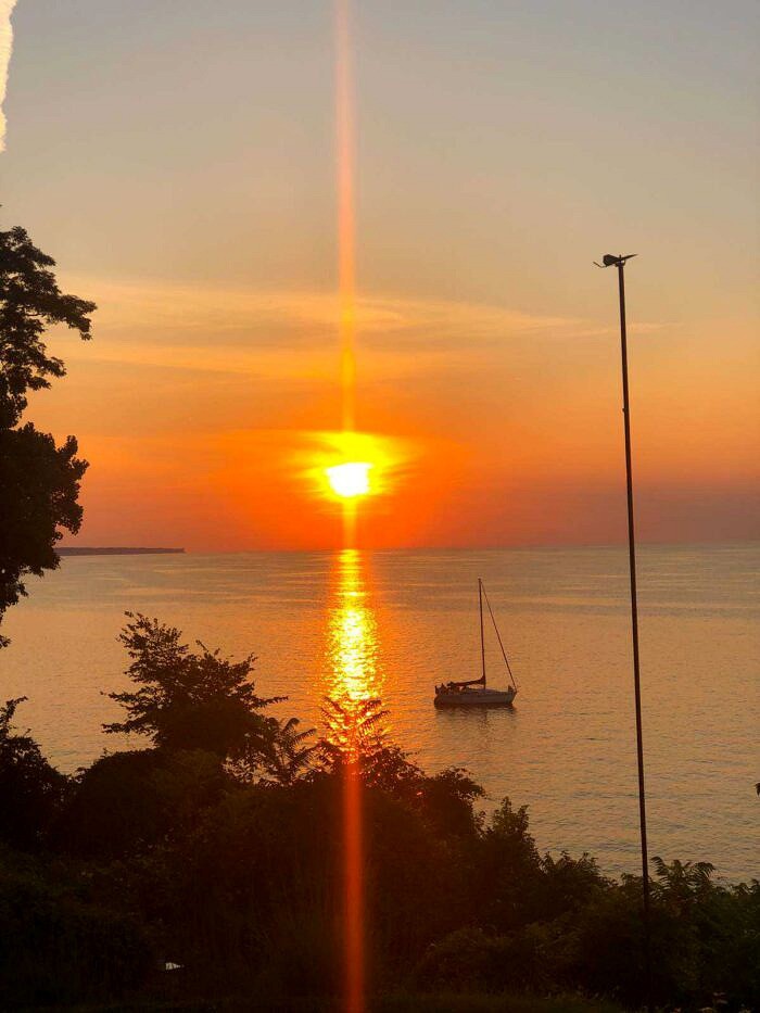 sunset over the lake