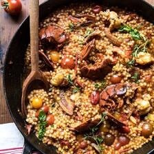 One Pot Tomato Basil Lobster and Herbed Pearl Couscous | halfbakedharvest.com #lobster #tomatoes #easyrecipes #summerrecipes #onepot