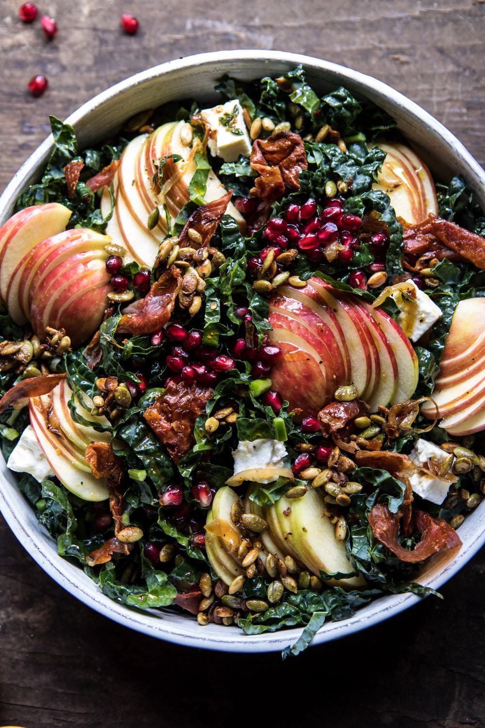 Fall Harvest Honeycrisp Apple and Kale Salad | halfbakedharvest.com #fall #easyrecipes #healthyrecipe #apples #salad