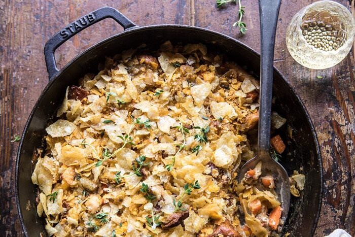 Homemade Chicken Noodle Casserole | halfbakedharvest.com #chicken #familyrecipes #easyrecipes #casserole horizontal photo of Homemade Chicken Noodle Casserole