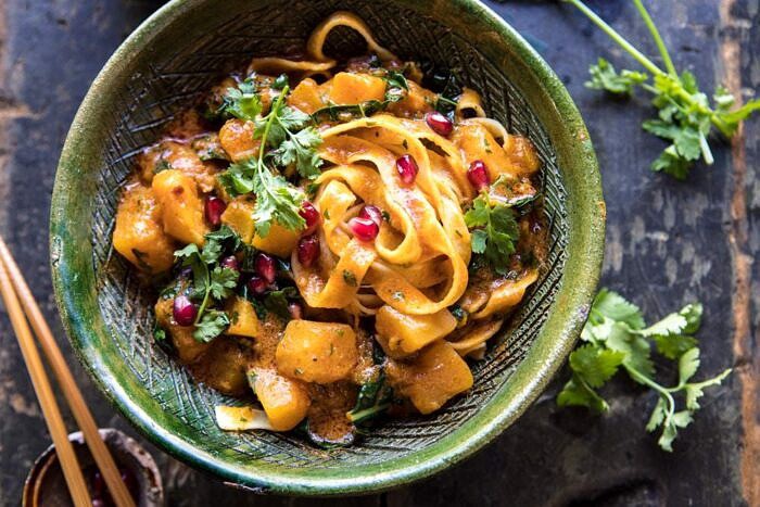 Slow Cooker Saucy Thai Butternut Squash Curry | halfbakedharvest.com #slowcooker #easy #healthy #vegan #fallrecipes horizontal photo of Slow Cooker Saucy Thai Butternut Squash Curry