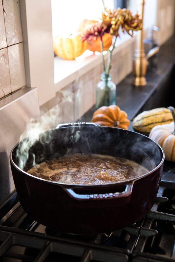 Herby French Shallot Soup | halfbakedharvest.com #french #soup #fallrecipes #cozyrecipes #familyrecipes Herby French Shallot Soup on stove top
