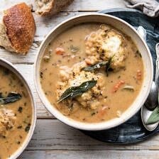 One Pot Chicken and Sage Dumplings | halfbakedharvest.com #comfortfood #chicken #soup #fallrecipes #easyrecipes