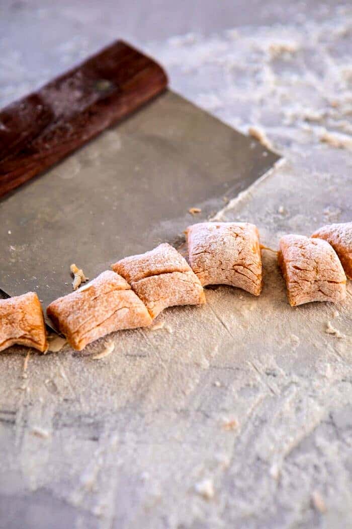 Sweet Potato Gnocchi with Herbed White Wine Pan Sauce | #fallrecipes #simple #cozyrecipes #sweetpotato #gnocchi Sweet Potato Gnocchi before boiling