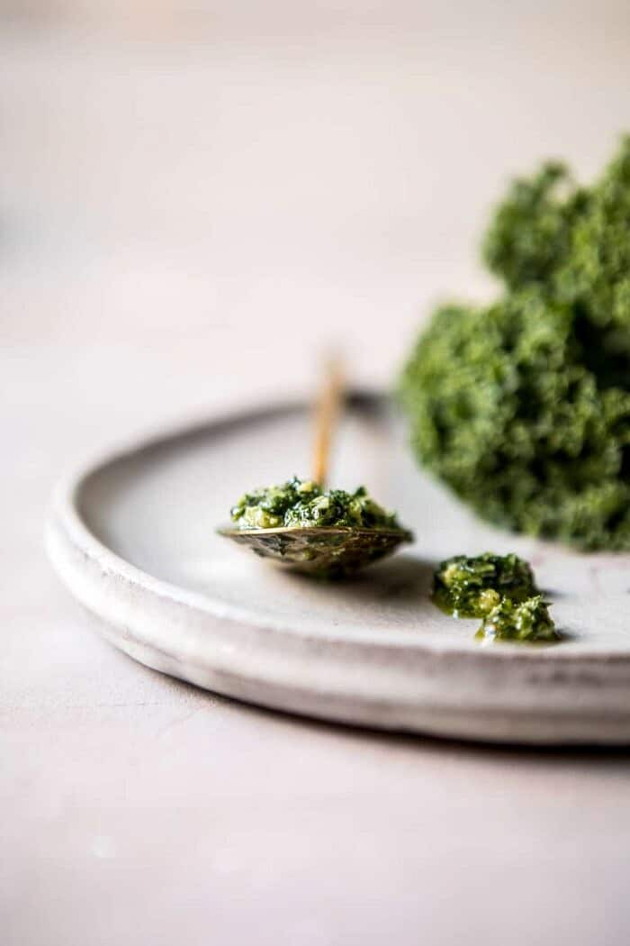 Golden Sweet Potato Soup with Burrata and Sage Pesto | halfbakedharvest.com #sweetpotato #soup #healthy #fall #autumn #winter #thanksgiving sage pesto