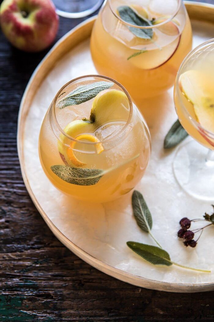 Harvest Apple Ginger Spritz | halfbakedharvest.com #fall #thanksgiving #apples #drinks #cocktails