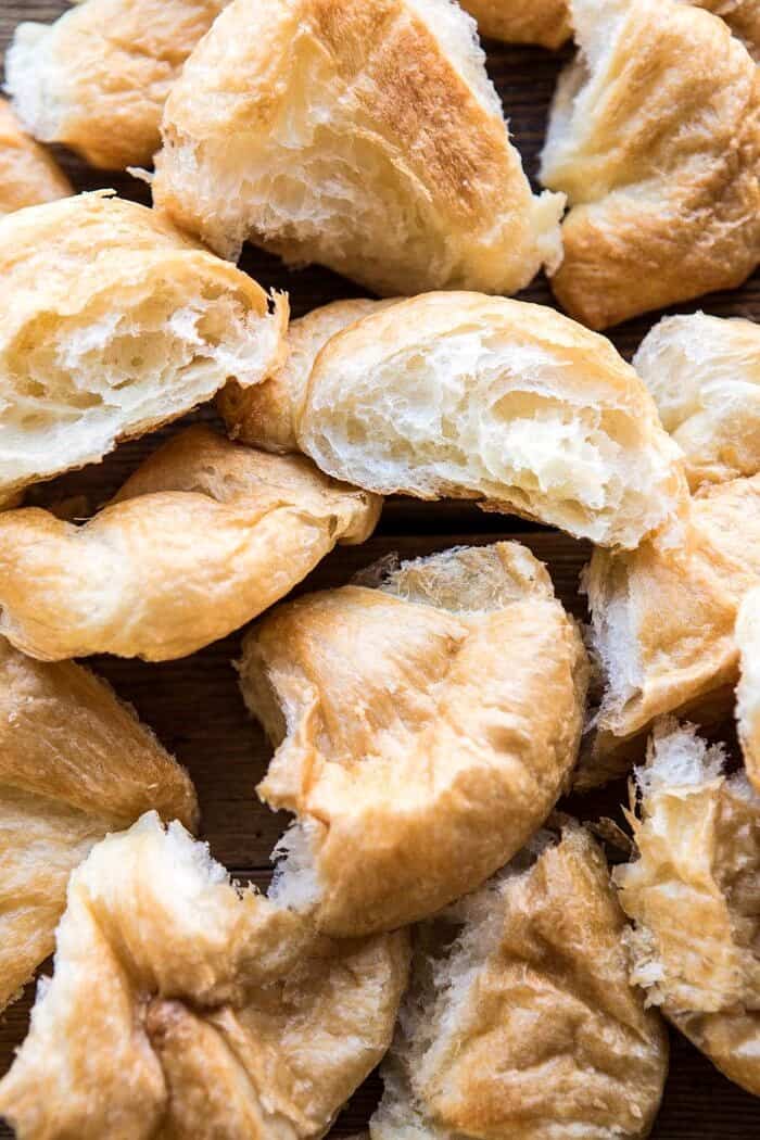 overhead photo of croissants 