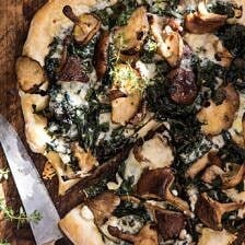 Roasted Mushroom Kale Pizza | halfbakedharvest.com #pizzs #mushrooms #winter #fall #autumn #kale #Italian