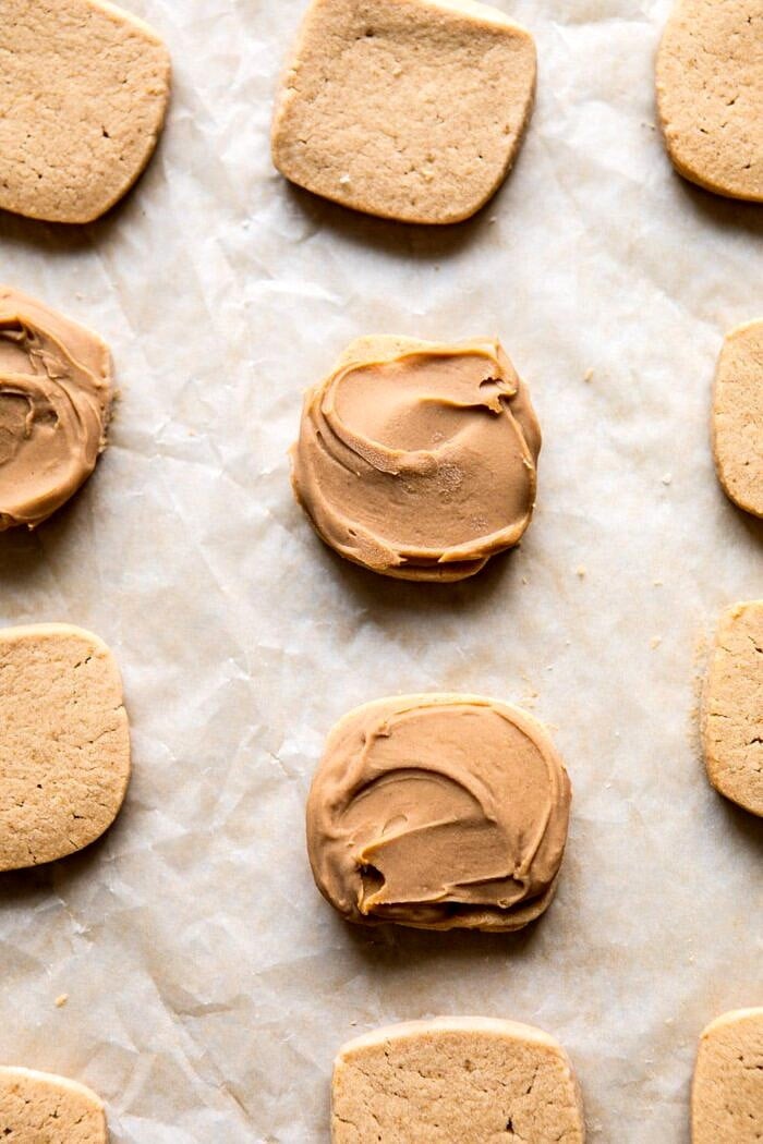 New! Slice n' Bake Chocolate Covered Peanut Butter Cookies. Peanuty, chocolate covered cookies. the best. Recipe: https://body-metrics.site/slice-n-bake-chocolate-covered-peanut-butter-cookies/ #cookies #Christmas #easyrecipes #chocolate #peanutbutter Slice n' Bake Chocolate Covered Peanut Butter Cookies after baking on cookie sheet