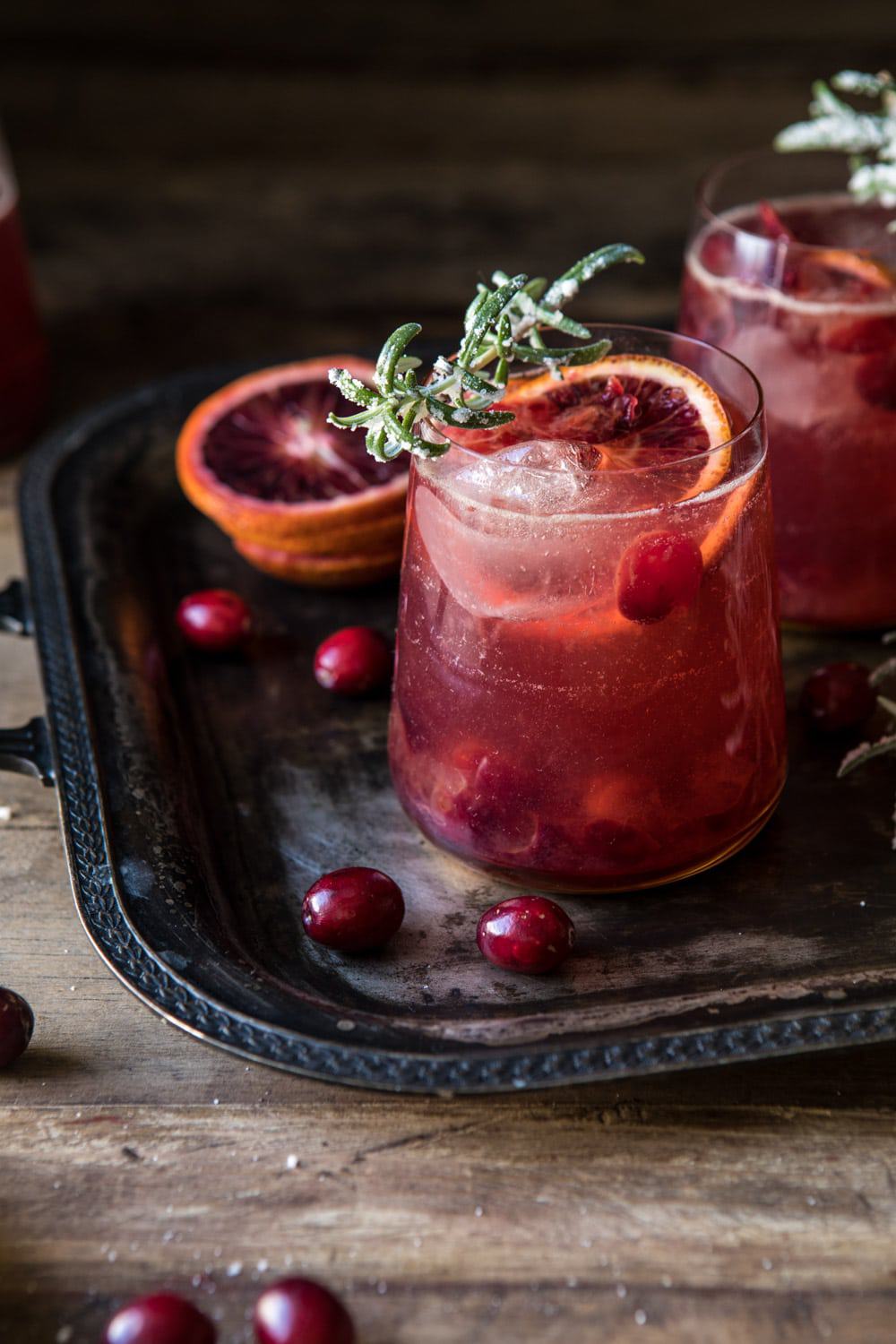 Spiced Cranberry Rosé Spritzers | halfbakedharvest.com #cocktails #thanksgiving #christmas #holiday #easyrecipes #punch
