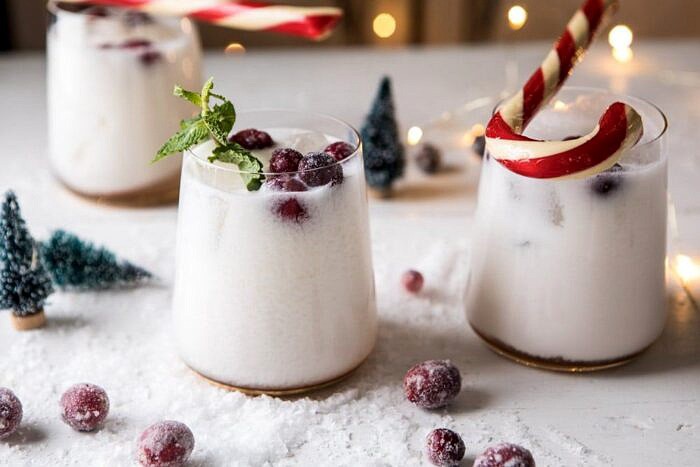 Christmas Snowstorm Margarita | halfbakedharvest.com #margarita #coconut #christmas #cocktailsaturday #christmascocktails horizontal photo of Christmas Snowstorm Margarita