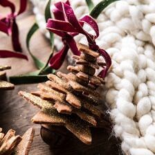 Glittered Gingerbread Christmas Tree Ornaments | halfbakedharvest.com #crafts #christmas #holiday #gingerbread #ornaments