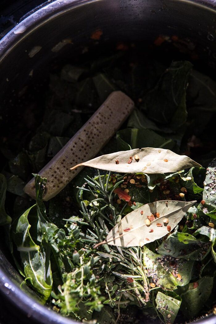 Instant Pot Pasta e Fagioli in instant pot before cooking