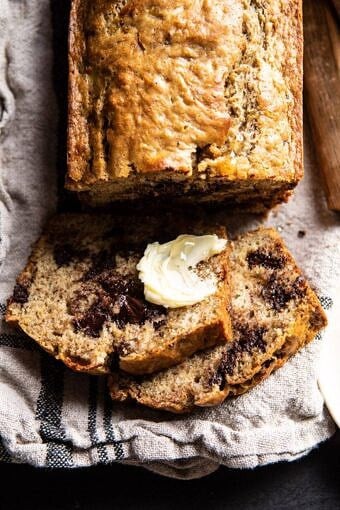 Chocolate Chunk Coconut Banana Bread | halfbakedharvest.com #bananabread #easyrecipes #healthyrecipes #chocolate #dessert