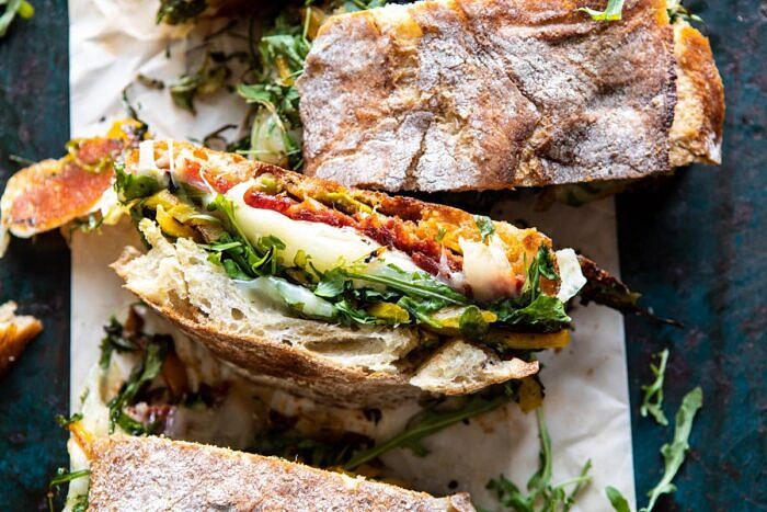 Party Size Italian Melt | halfbakedharvest.com #grilledcheese #easyrecipes #gameday horizontal photo of Party Size Italian Melt