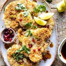 Sesame Crusted Cauliflower with Pomegranate Ponzu Sauce | halfbakedharvest.com #cauliflower #healthyrecipes #easyrecipes #vegetarian