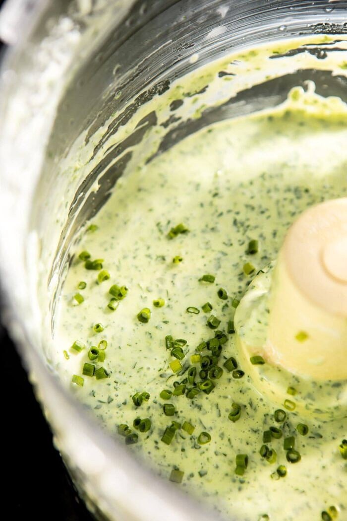 Spicy Turkey Taco Salad with Baja Dressing | halfbakedharvest.com #tacos #salad #avocado #healthyrecipes #mexican #easyrecipes Baja dressing