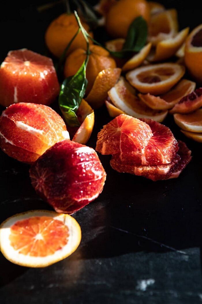 The Simplest Ombrè Citrus Cream Tart | halfbakedharvest.com #dessert #winter #citrus #healthyrecipes #easyrecipes raw blood orange