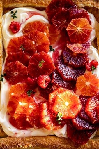 The Simplest Ombrè Citrus Cream Tart | halfbakedharvest.com #dessert #winter #citrus #healthyrecipes #easyrecipes