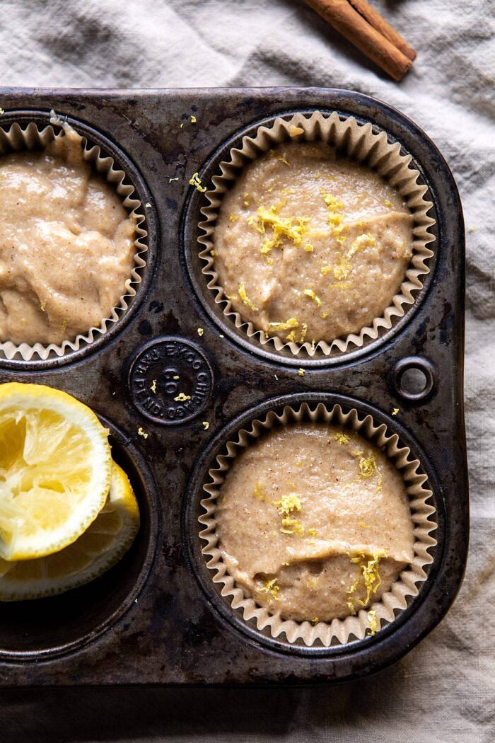 Vanilla Chai Lemon Ricotta Muffins batter before baking