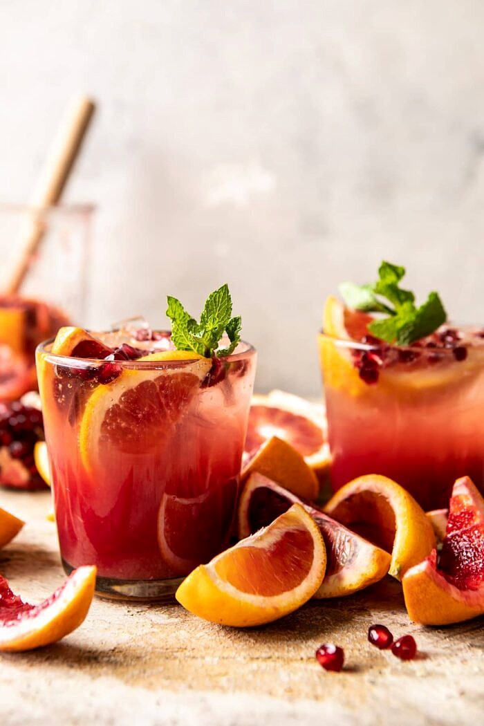 Winter Citrus Tequila Smash | halfbakedharvest.com #citrus #cocktail #healthyrecipes #drinkrecipes