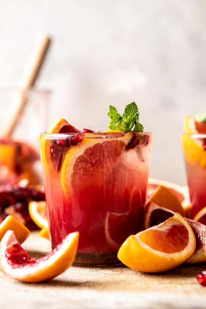 side angle close up photo of Winter Citrus Tequila Smash