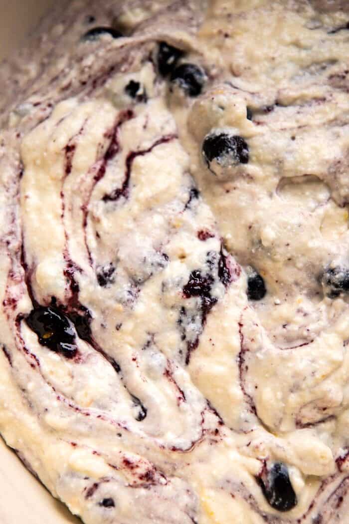 Blueberry Lemon Ricotta Pancakes | halfbakedharvest.com #blueberrypancakes #pancakes #brunch #breakfast #lemon Blueberry Lemon Ricotta Pancake batter in bowl