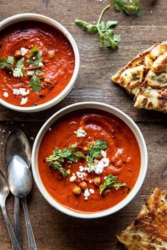 New! Creamy Moroccan Tomato Soup. The cozy weeknight soup that's quick, easy, and healthy too. Recipe: https://body-metrics.site/creamy-moroccan-tomato-soup/ #tomatosoup #easyrecipes #healthy #soup #vegan