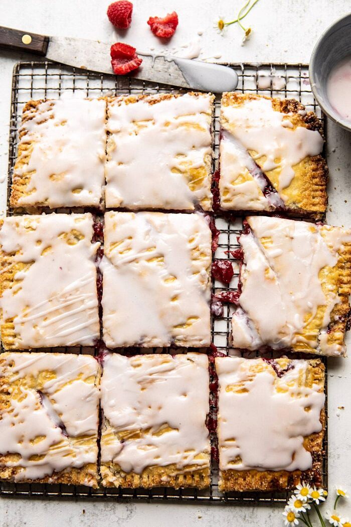 overhead photo of Giant Strawberries n' Cream Pop Tart