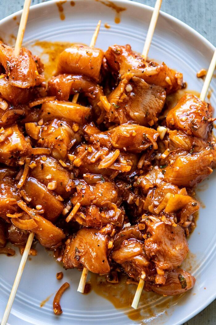 Greek Lemon Chicken Bowls with Sizzled Mint Goddess Sauce | halfbakedharvest.com #chicken #grilled #healthyrecipes #easyrecipes