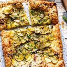 Cheesy Potato Chive Galette | halfbakedharvest.com #potato #cheese #easyrecipes #appetizer #Easter #spring