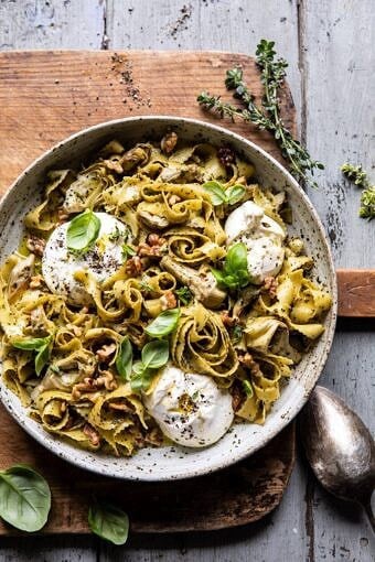 Roasted Lemon Artichoke and Browned Butter Pasta | halfbakedharvest.com #pasta #burrata #easyrecipes #Italian #spring #summer